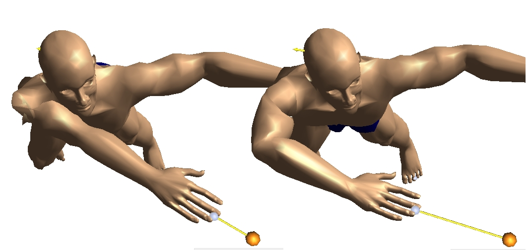 Illustration showing the importance of using joint limits when modeling human motion