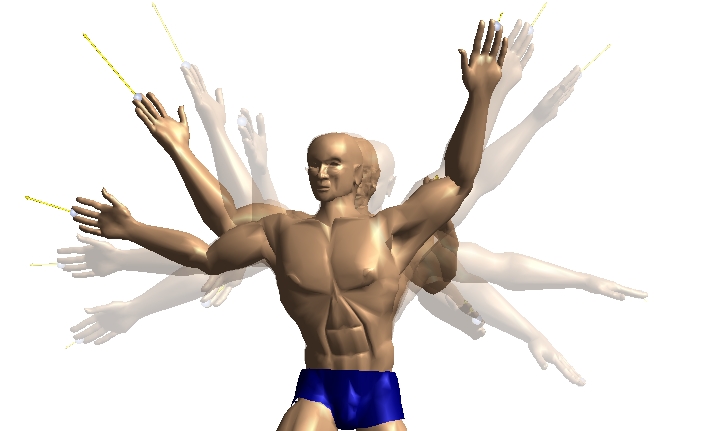 Human motion synthesized with inverse kinematics